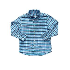 Lands' End Blue Plaid Button Down Shirt Size 5-6